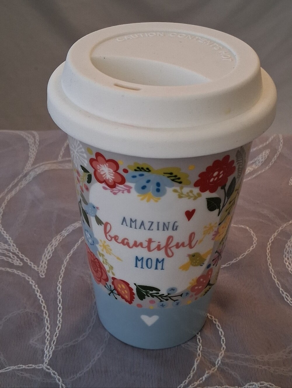 Midwest Seasons " Amazing Brautiful Mom" Travel Tumbler W/Lid